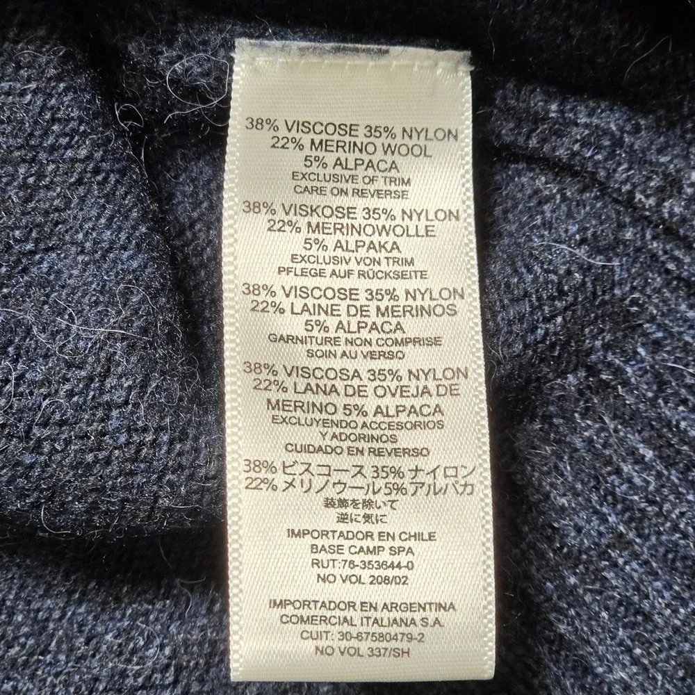 Sweater Sherpa Large Mens Blue‎ Excellent Merino Alpaca Fair Isle Crewneck